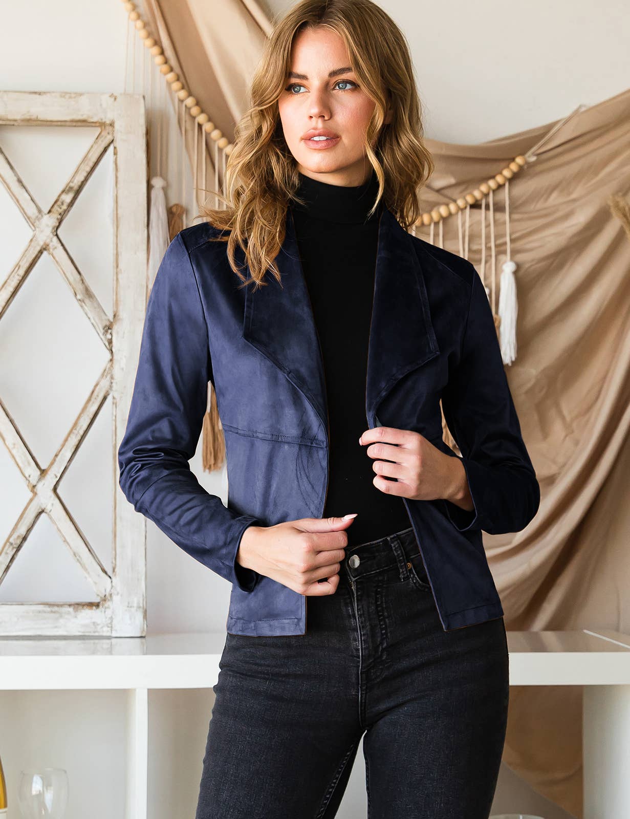 CWOJA707_FAUX SUEDE LEATHER MOTO OVER HIP JACKET