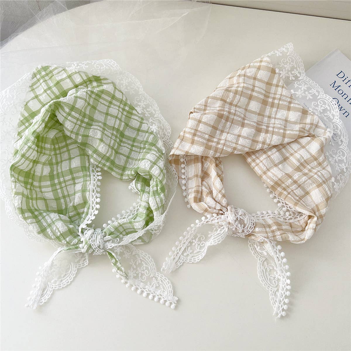 Lace Triangle Scarf - Striped Headband Scarf