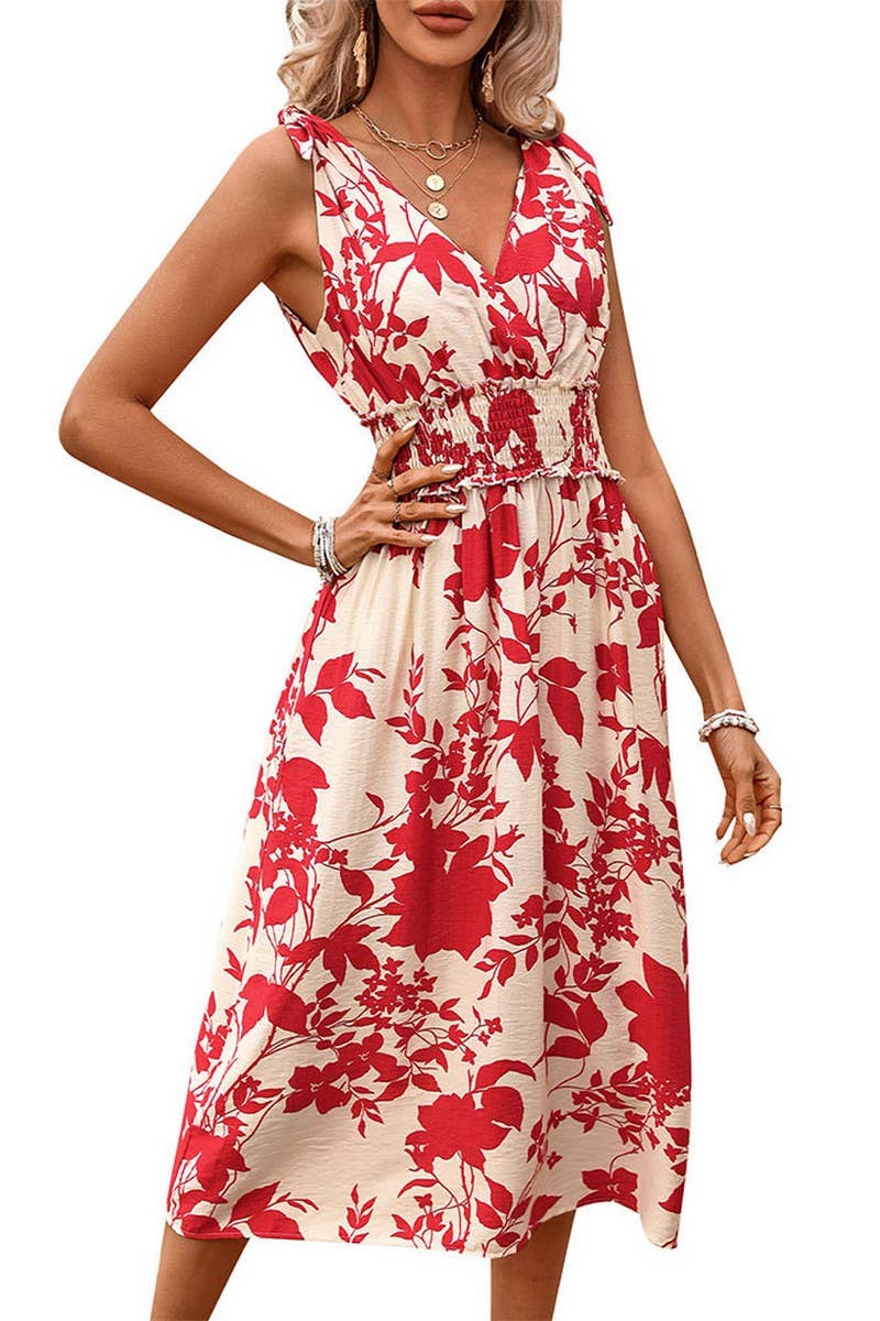 CWDMD2469_PRINTED BOHEMIAN DRESS