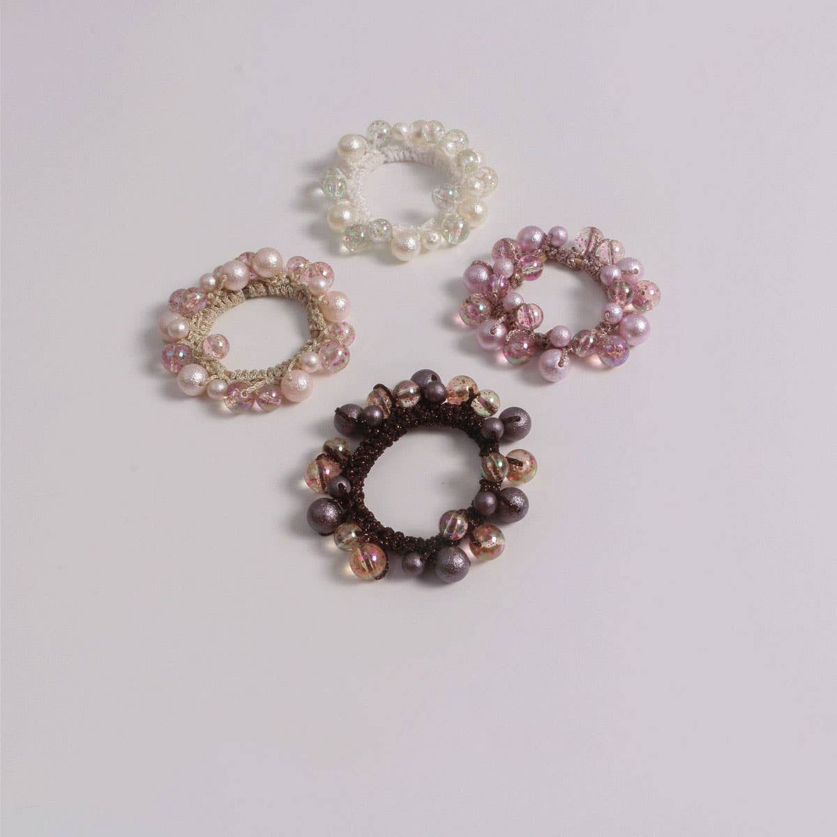 Sweet Cute Wrinkled Pearl Hair Tie Simple New Band