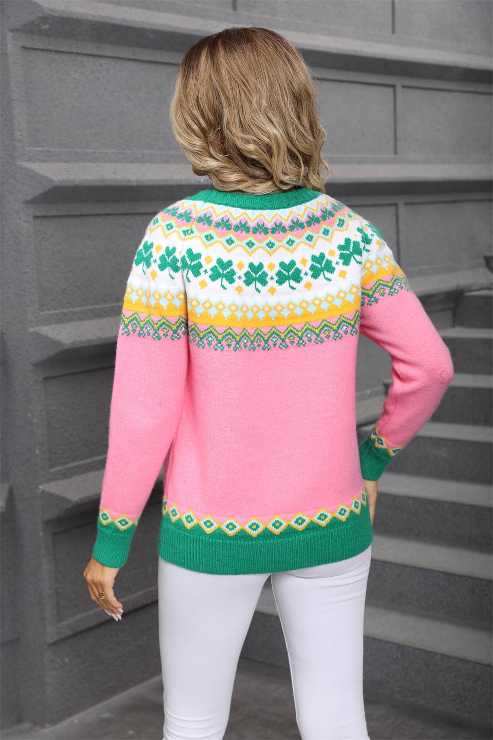 Christmas jacquard round-neck pullover sweater