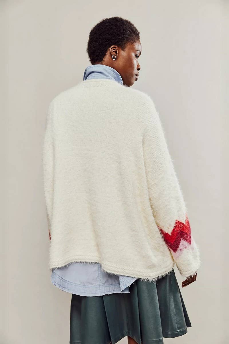 CWOSWL07747_2025 WINTER COZY LOOSE FIT PRINTED KNIT SWEATER