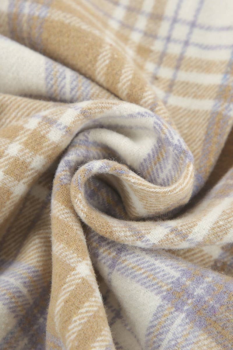 CWTSTL903_CASUAL LOOSE PLAID LONG-SLEEVED SHIRT