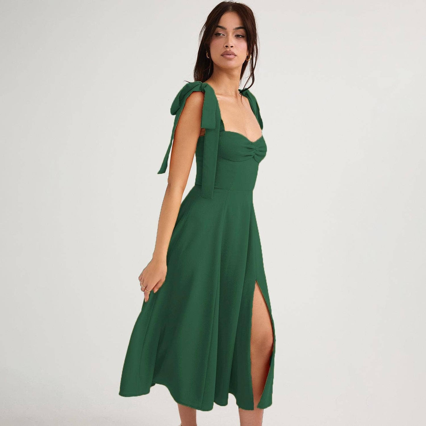 BACKLESS SEXY CHIFFON LONG SKIRT WITH BIG TRAIN