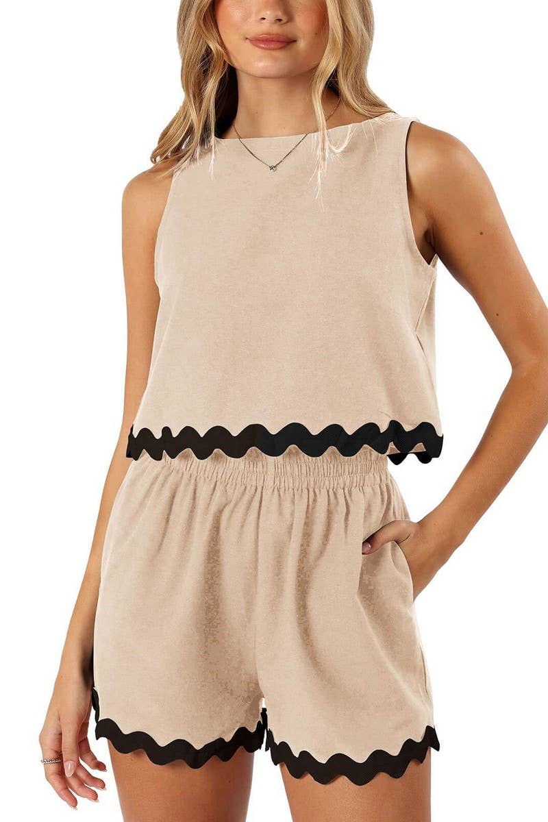 CWSTB0577_ CREW NECK TANK TOP AND SHORTS TWO PIECE SET