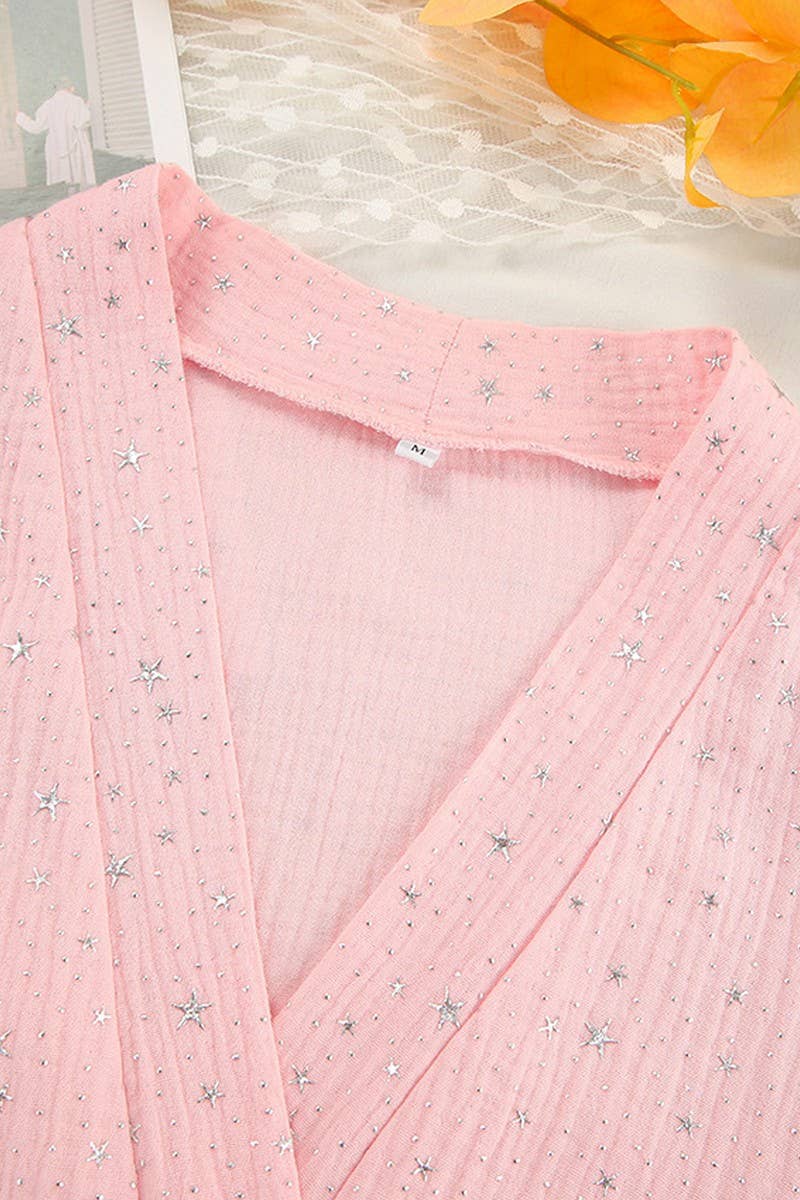 CWSPJ0393_COTTON RHINESTONE PATCHWORK FEATHER NIGHTGOWN