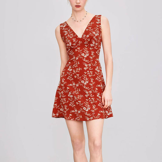 Floral design V-neck dress