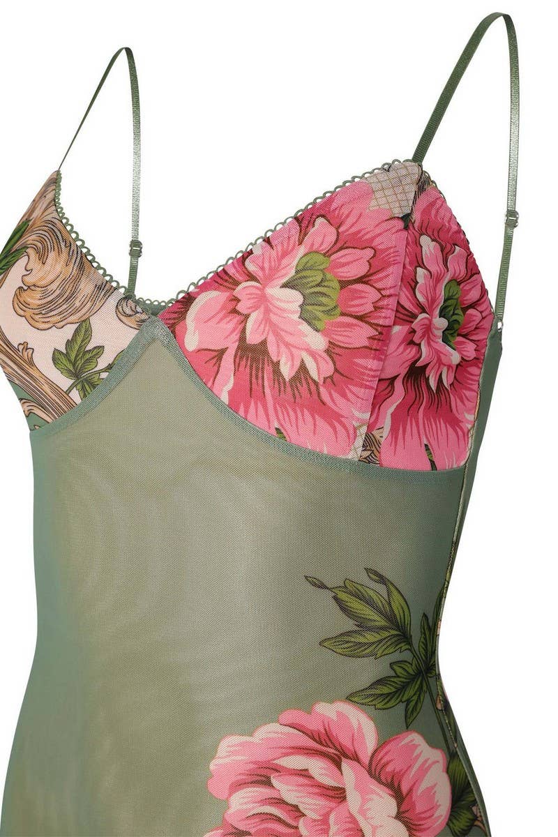 CWDMD3013_SLIM FIT PRINTED MAXI DRESS