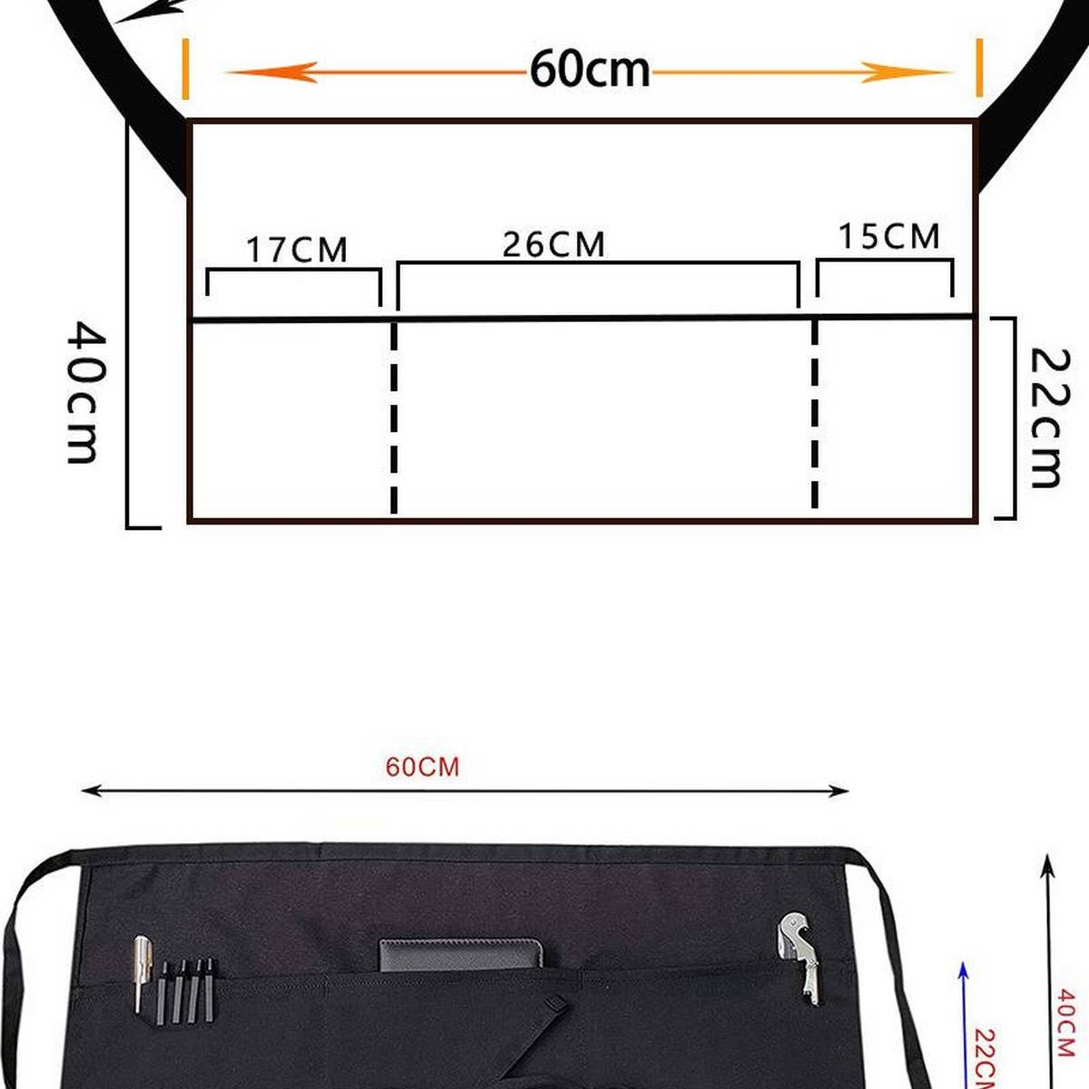 CWAB3992_WATERPROOF OIL-PROOF HALF-LENGTH WORK APRON