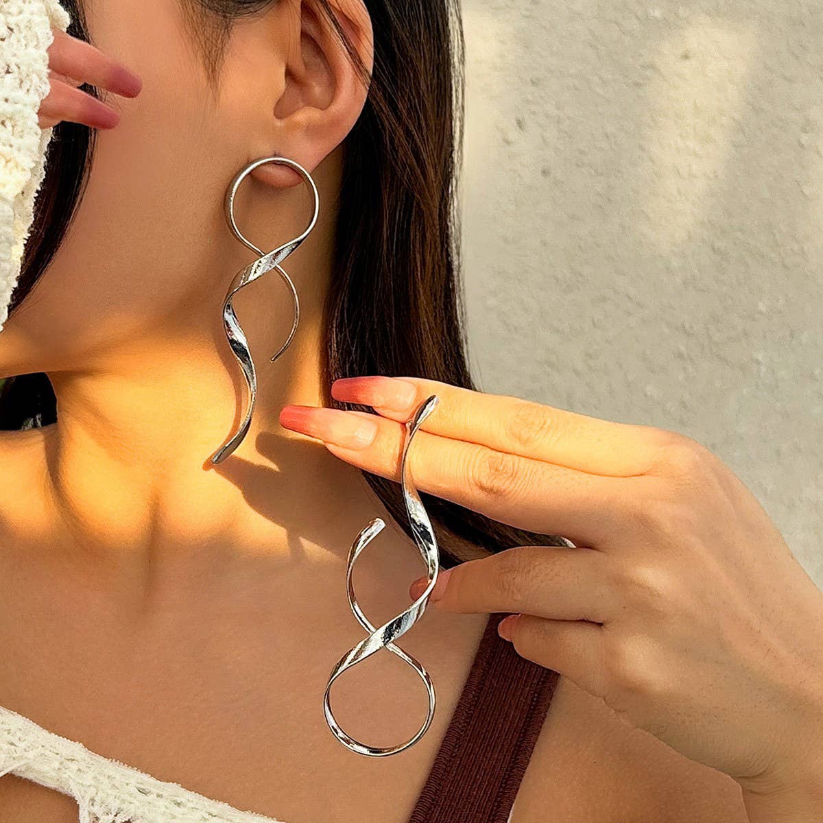 NICHE VERSATILE TEMPERAMENT ASYMMETRICAL EARRINGS_CWAJE1913