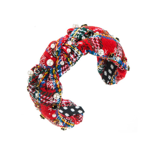CHRISTMAS SERIES SNOWFLAKE KNOTTED HEADBAND