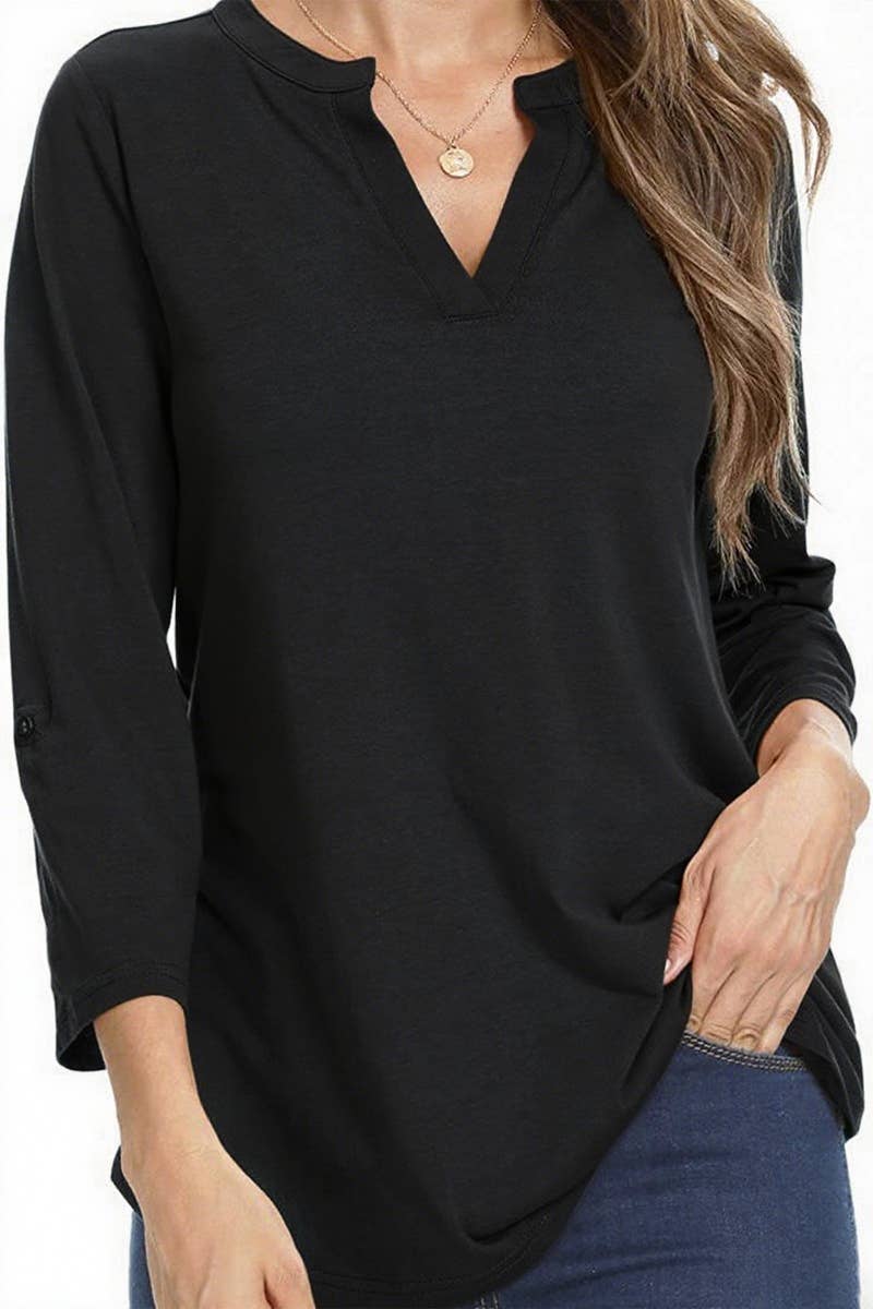 CWTTL01009_SUMMER LOOSE CASUAL THREE-QUARTER SLEEVE T-SHIRT