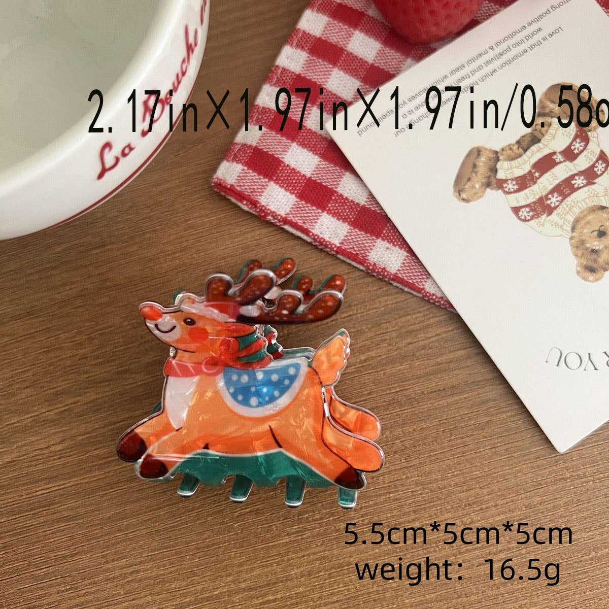 CWAHA07713_CHRISTMAS ACRYLIC CLAW HAIR CLIP FOR WOMEN