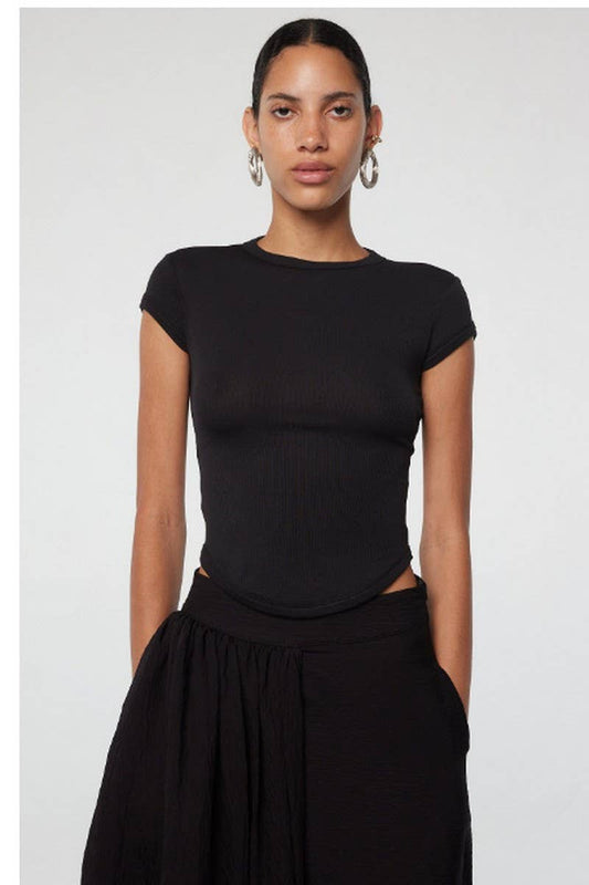 CWTBLS2208_BASIC CREW NECK SHORT SLEEVE SOLID T-SHIRT