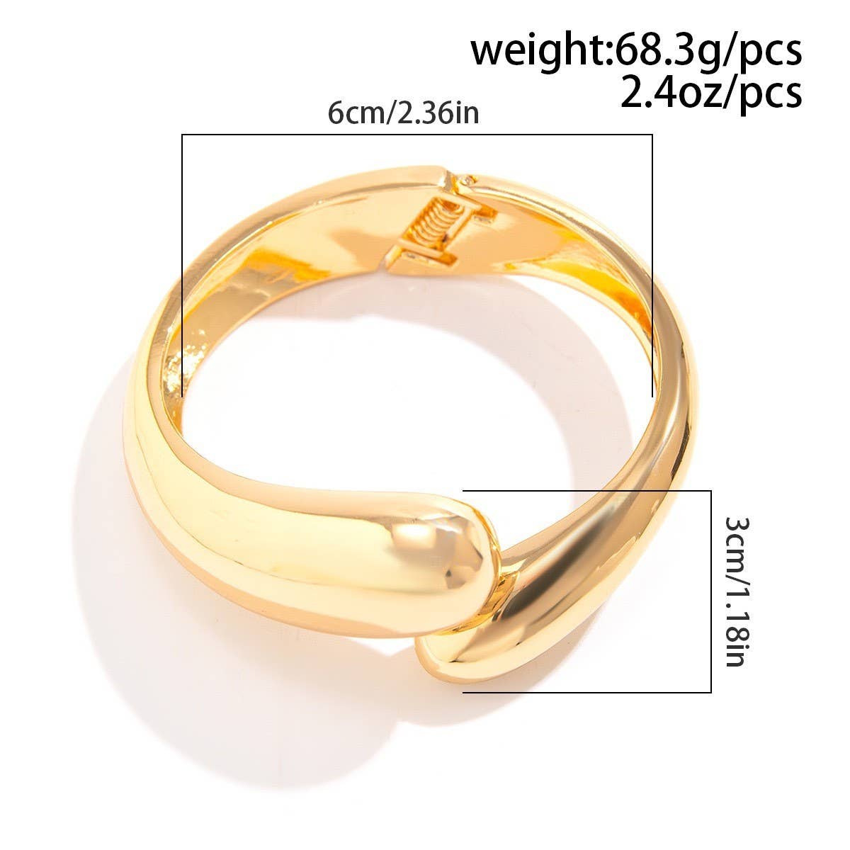DESIGN METAL GLOSSY WATER DROP HUG BRACELET