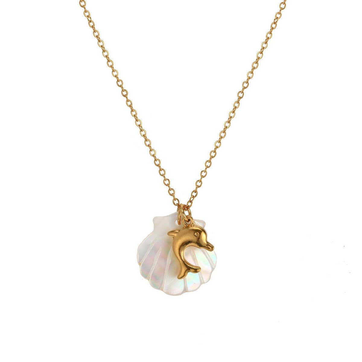 SUMMER STARFISH SHELL STAINLESS STEEL NECKLACE_CWMM3745