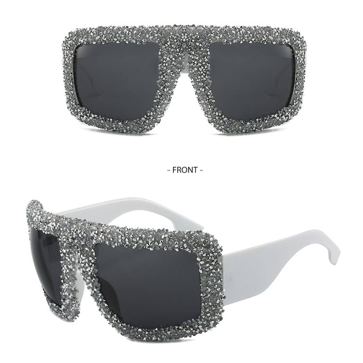 VINTAGE DIAMOND LARGE FRAME SQUARE SUNGLASSES
