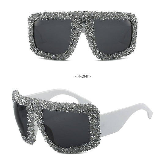 VINTAGE DIAMOND LARGE FRAME SQUARE SUNGLASSES