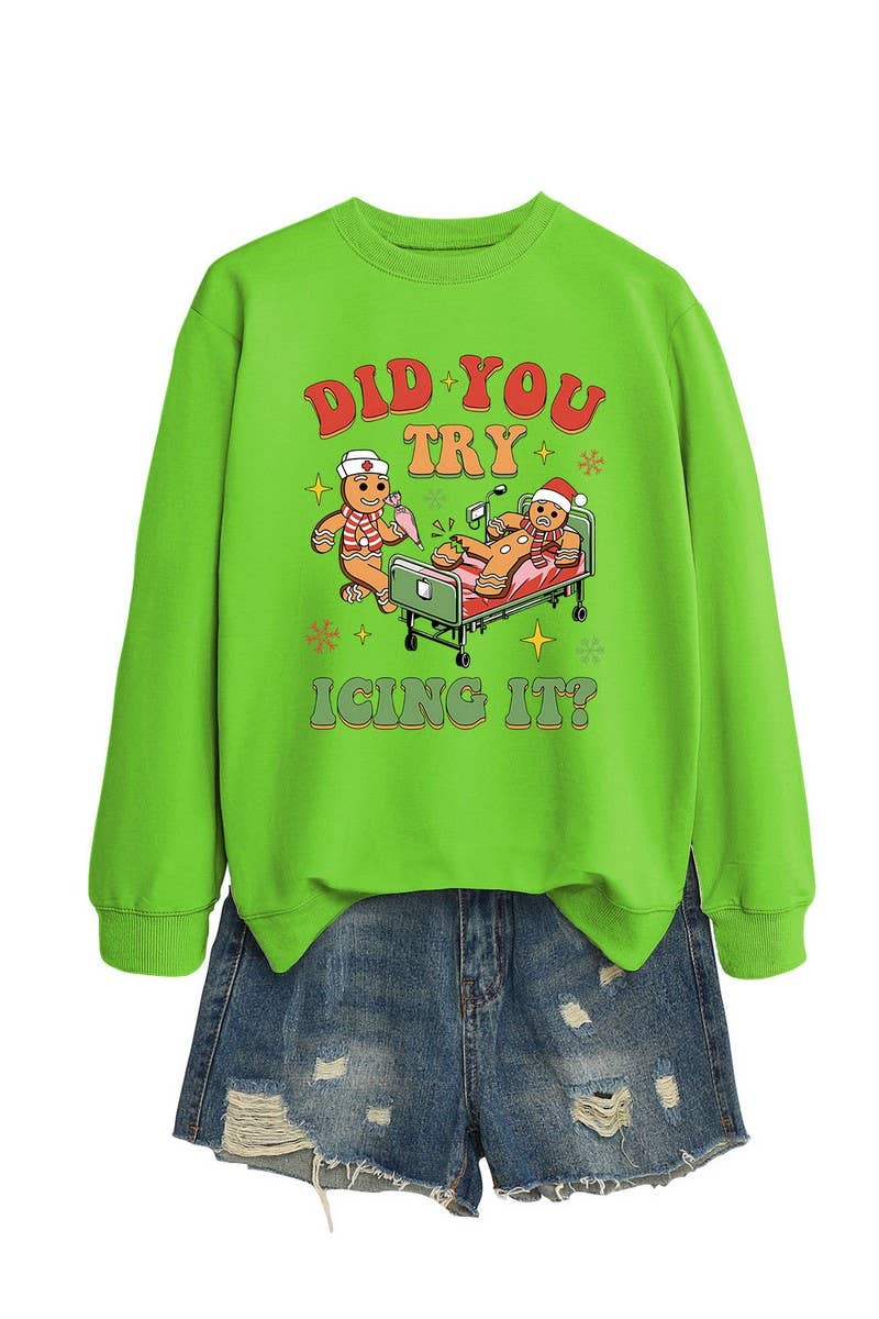 CWTBLL01331_FUNNY CHRISTMAS GRAPHIC LONG SLEEVE SWEATSHIRT