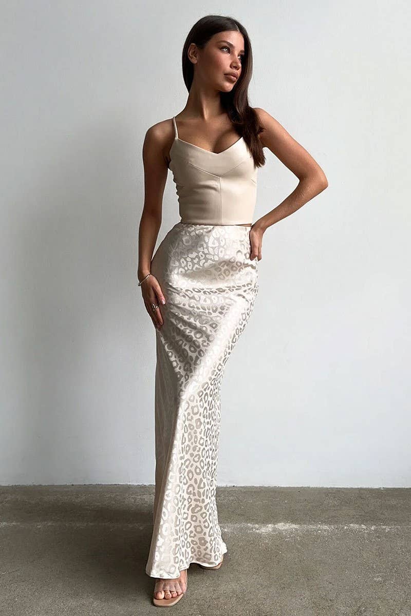 CWBLS0456_JACQUARD LEOPARD PRINT BODYCON SKIRT