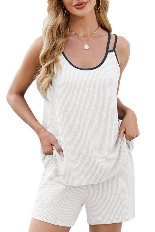 CWTTK0790_CONTRAST COLOR SUSPENDER POCKET SHORTS SET