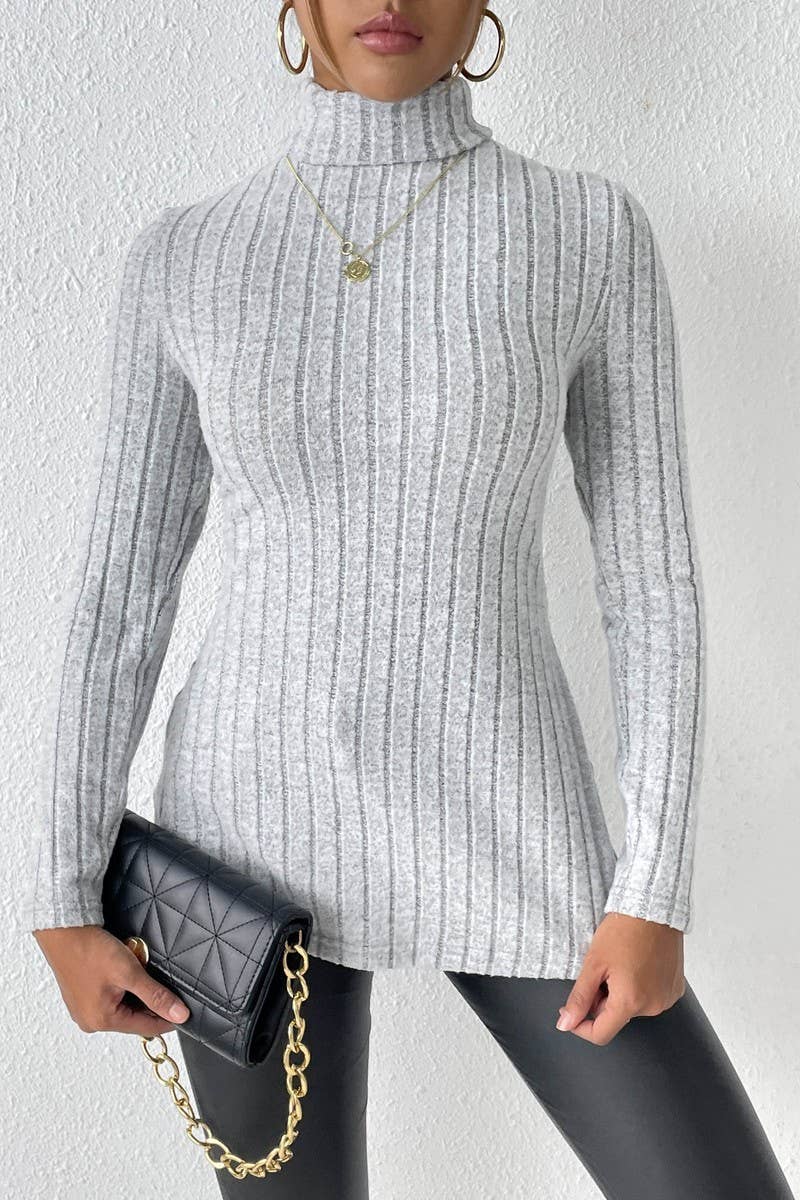 CWTTL1315_Turtle Neck Long Slv With Side Slit Pullover Top