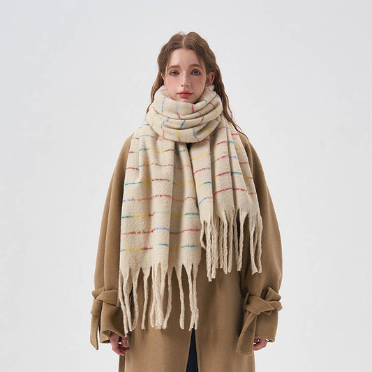 Gradient Soft Striped Scarf for Winter