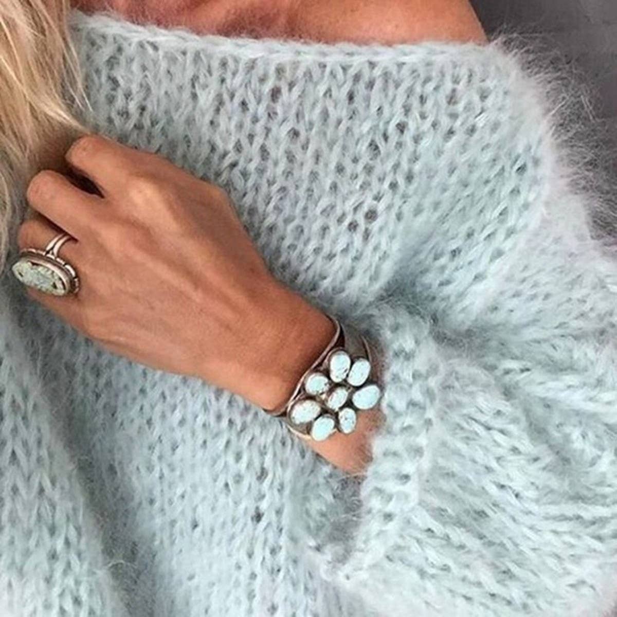 Women's Faux Mohair Knit Sweater Fall/Winter