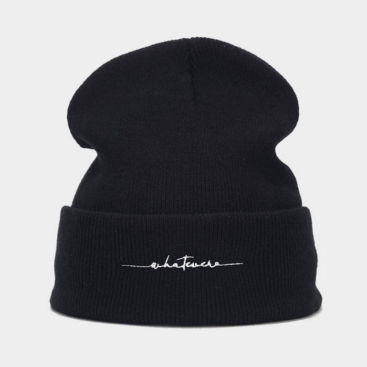 WINTER FASHION LETTER EMBROIDERY KNITTED HAT_CWAH2123