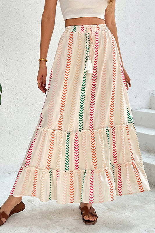 CWBLS0552_BOHO COLORBLOCK PRINTED ELASTIC MIDI SKIRT