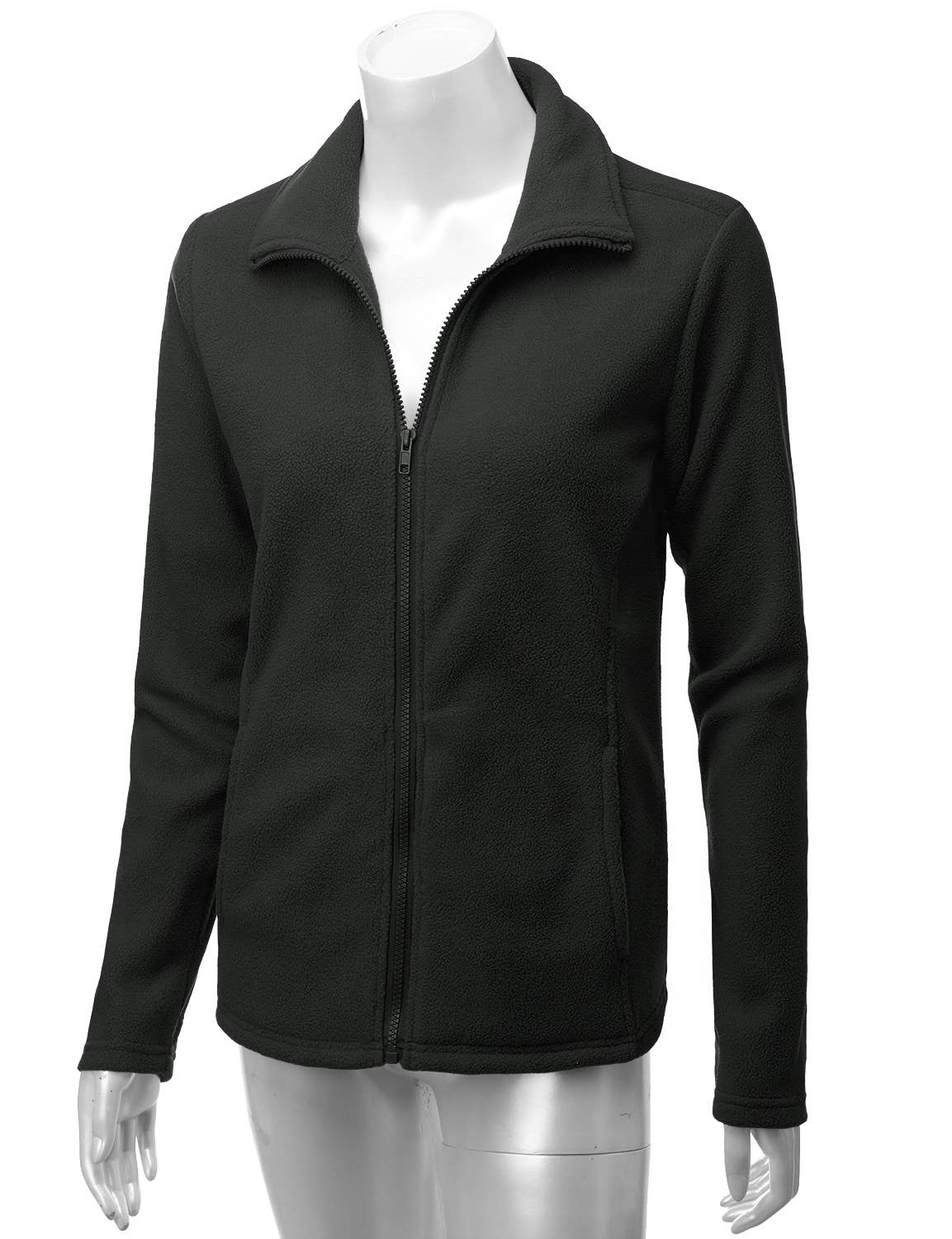 CWOJA693_Long Sleeve Full-Zip Thermal Basic Fleece Jacket