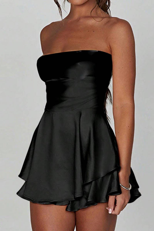 CWDSD7854_SUMMER TUBE TOP BACKLESS DRESS