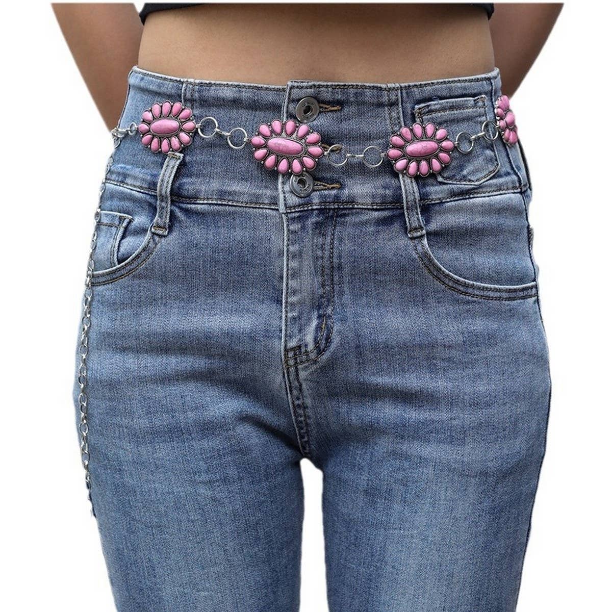 RETRO FLORAL DESIGN WAIST CHAIN_CWABE0622