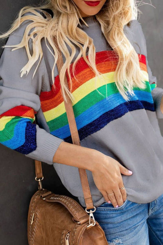CWOSWL5213_WINTER RAINBOW LONG SLEEVE COLOR SWEATER