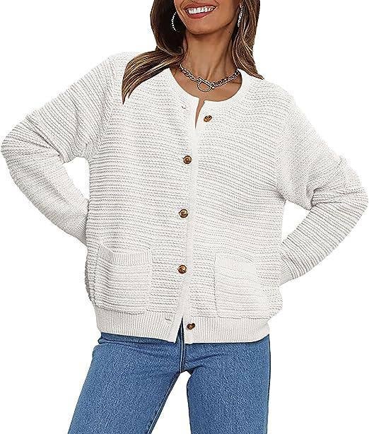 Collarless single breasted solid color cardigan coat