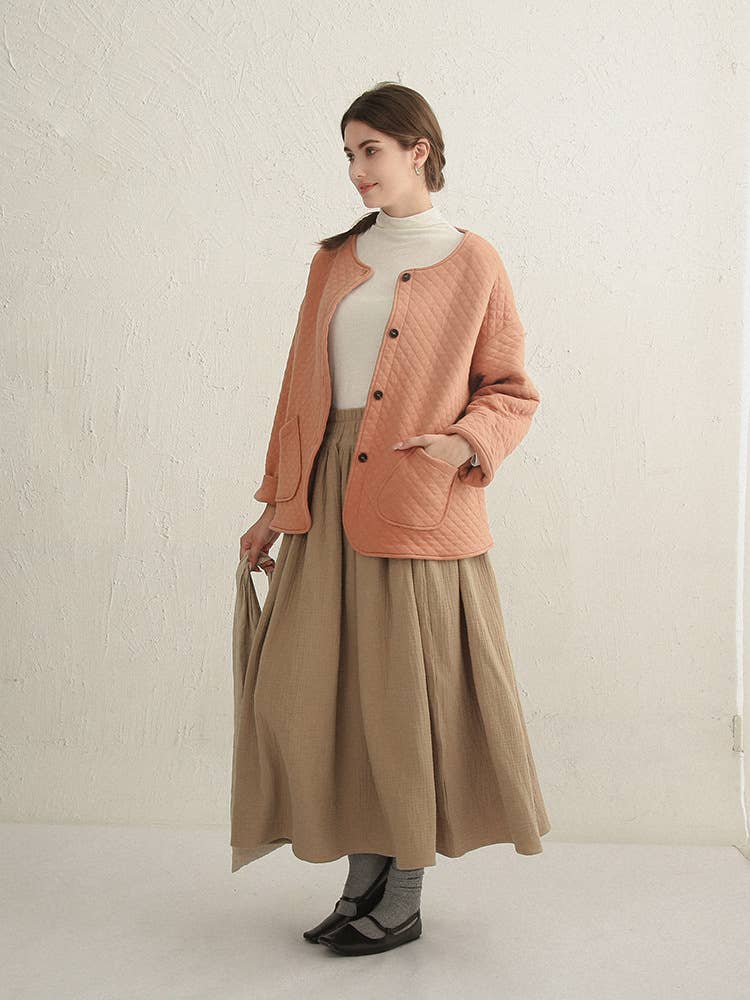 Diamond-shaped double-sided cotton jacket