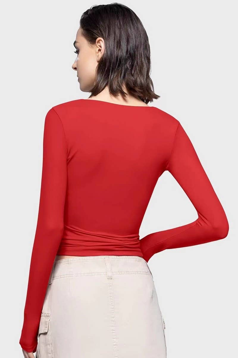 CWTBLL3636_SOLID COLOR HOT GIRL BELLY EXPOSED KNIT TOP