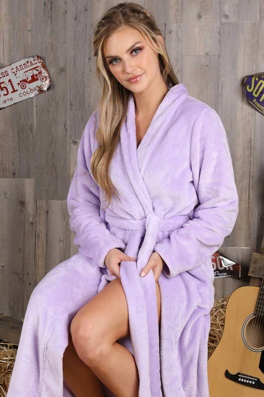 CWML002_RELAXED FIT MAXI LENGTH SOFT ROBE WITH WAIST TIE