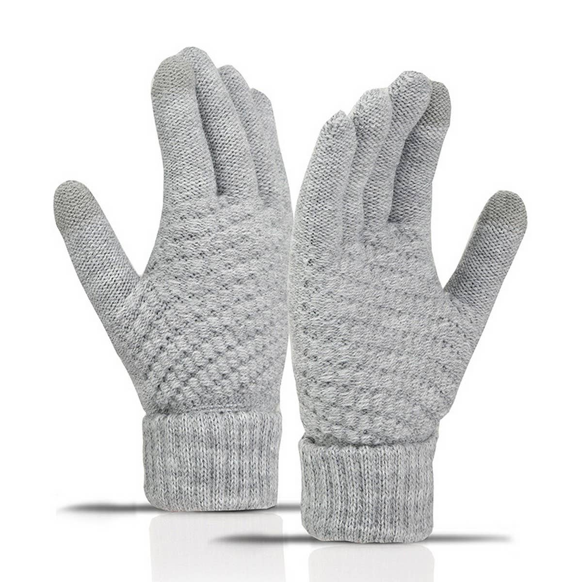 CWAG00551_WOMEN WINTER CUTE KNIT TOUCHSCREEN GLOVES