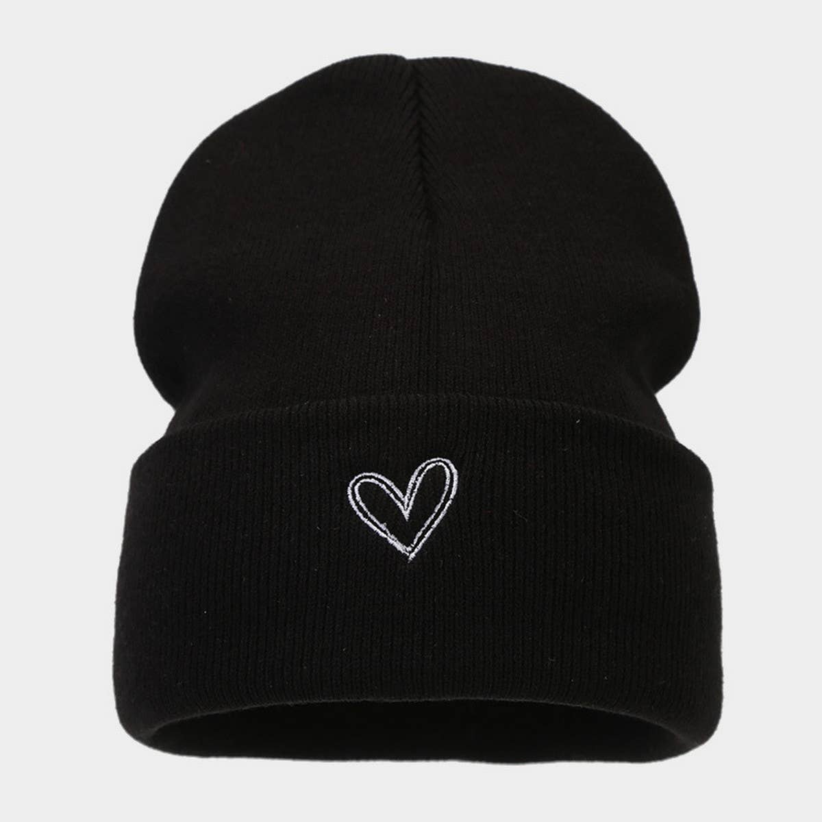 THICKENED HEART EMBROIDERED KNITTED HAT_CWAH1607