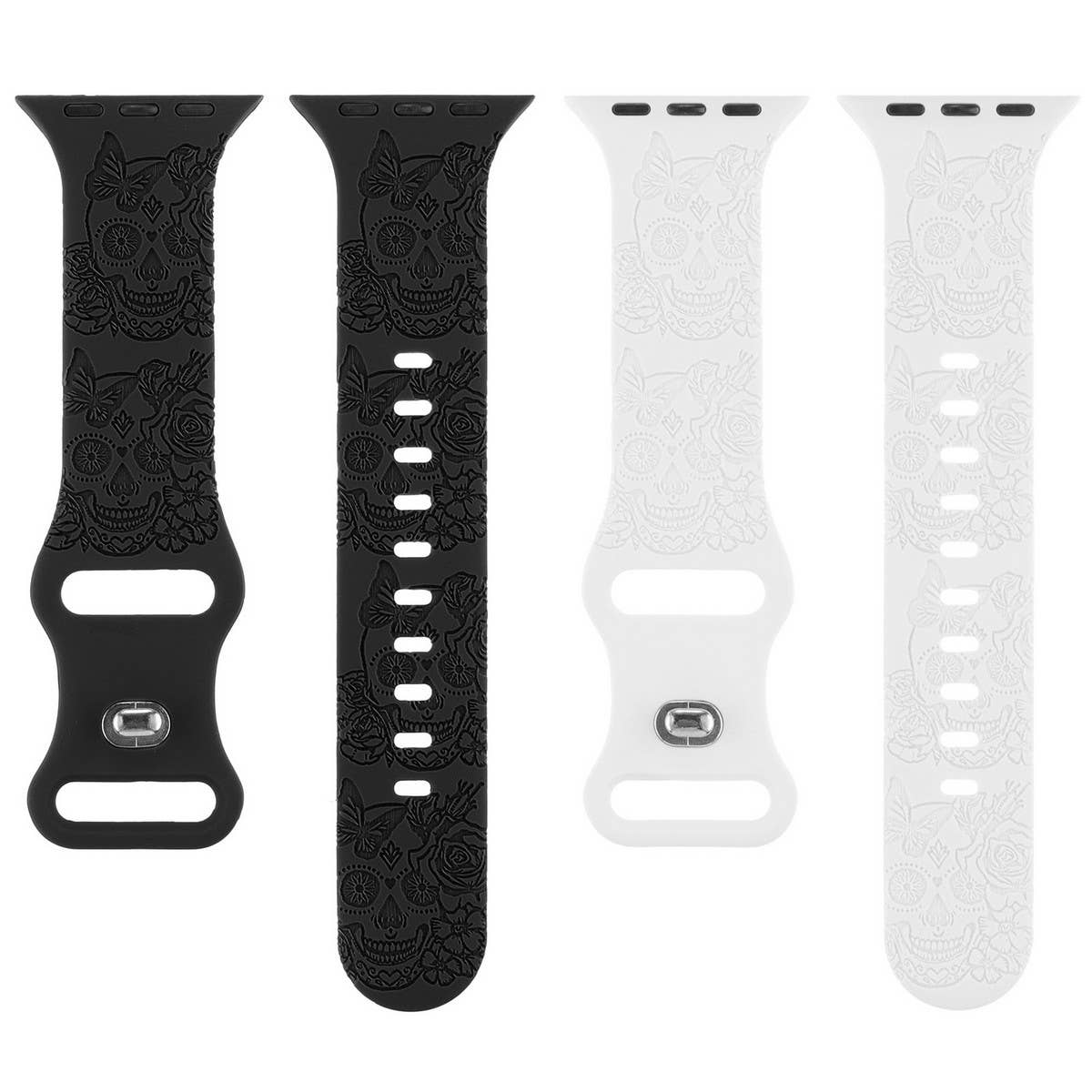 ENGRAVED CHECKERED SILICONE APPLE WATCH9-1 STRAP