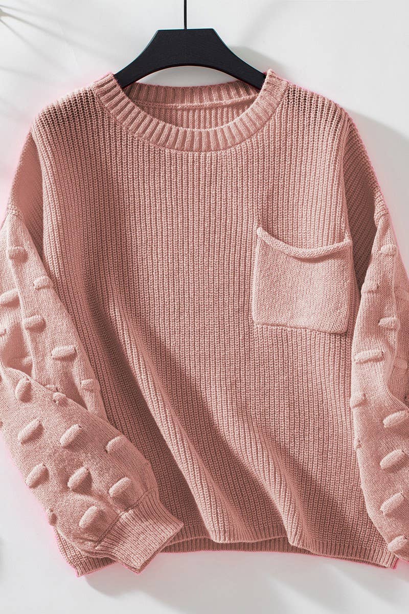 CWOSWL2882_SOLID POCKET PULLOVER KNIT SWEATER