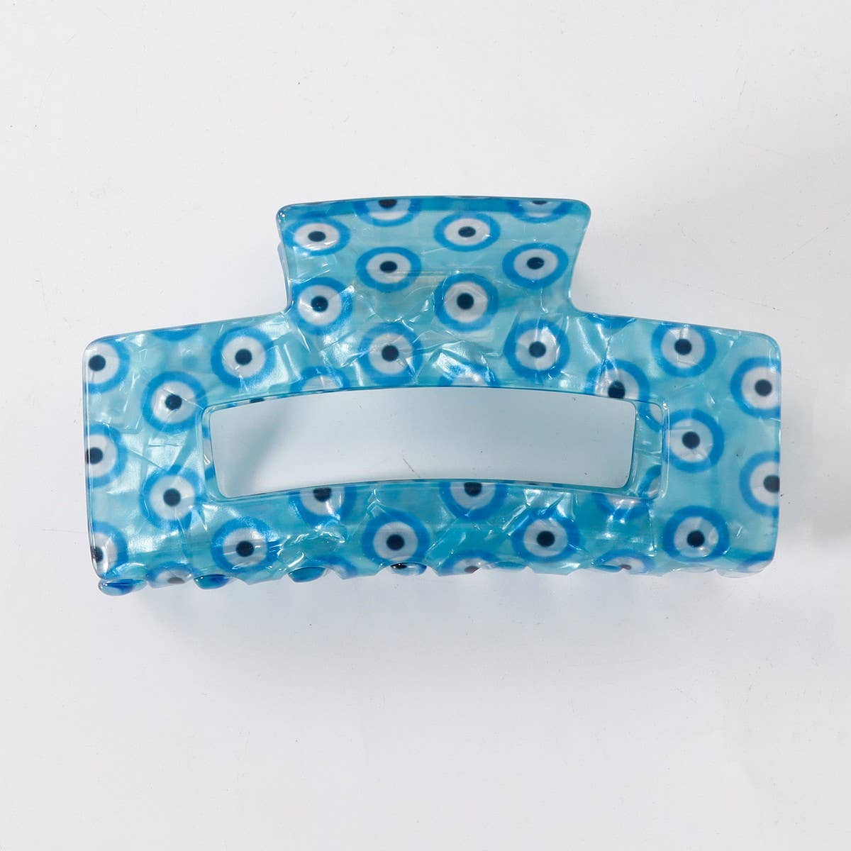 CWAHA1612_RECTANGULAR PRINT BLUE SERIES HAIR CLAW CLIP