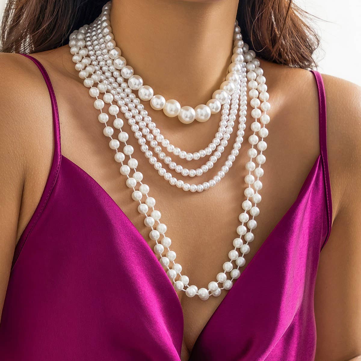 BIG ROUND BEAD IRREGULAR VERSATILE NECKLACE_CWMM3134