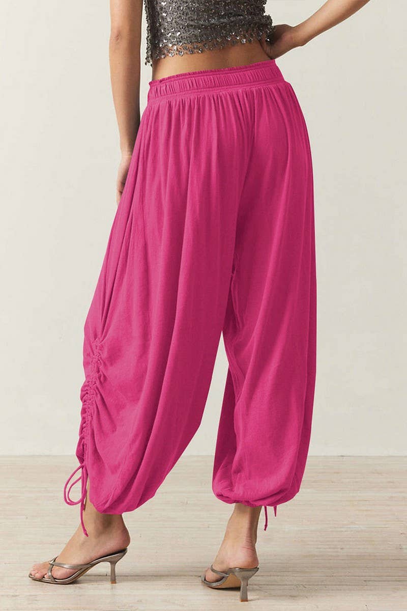 CWBLP1399_SOLID COLOR CASUAL DRAWSTRING BLOOMERS