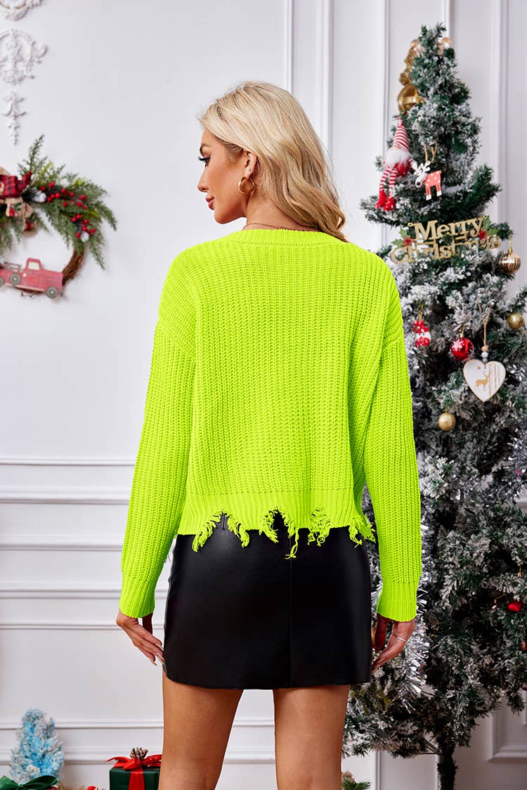 Christmas cardigan short V-neck knit cardigan