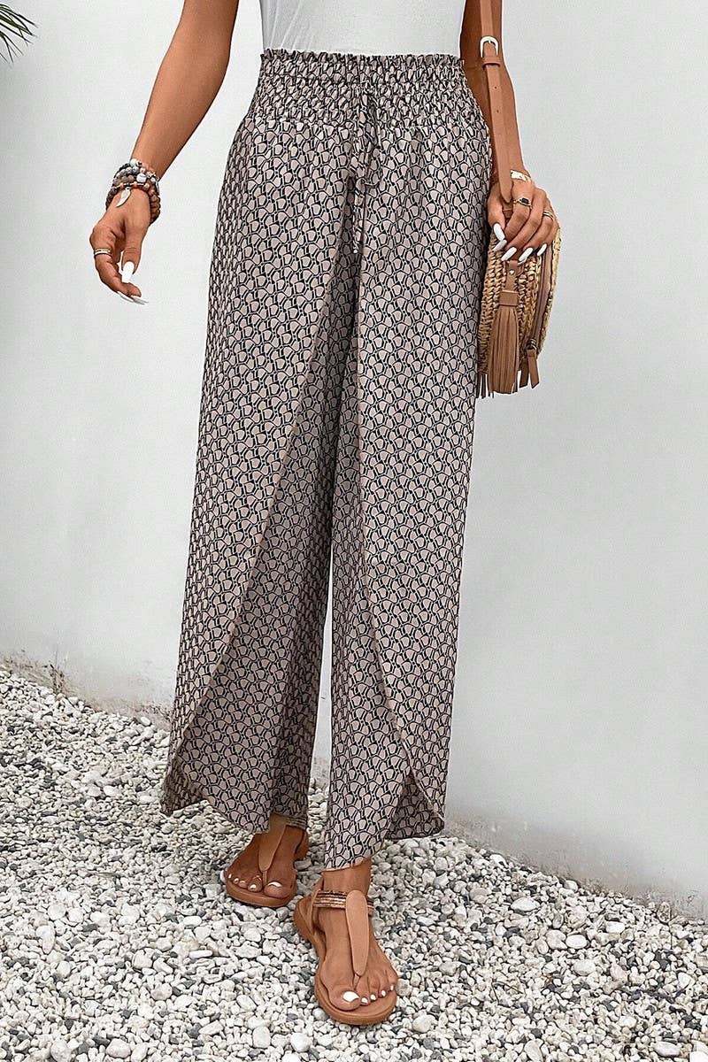 CWBLP1882_SUMMER FASHION FLORAL SIDE SLIT WIDE LEG CULOTTES
