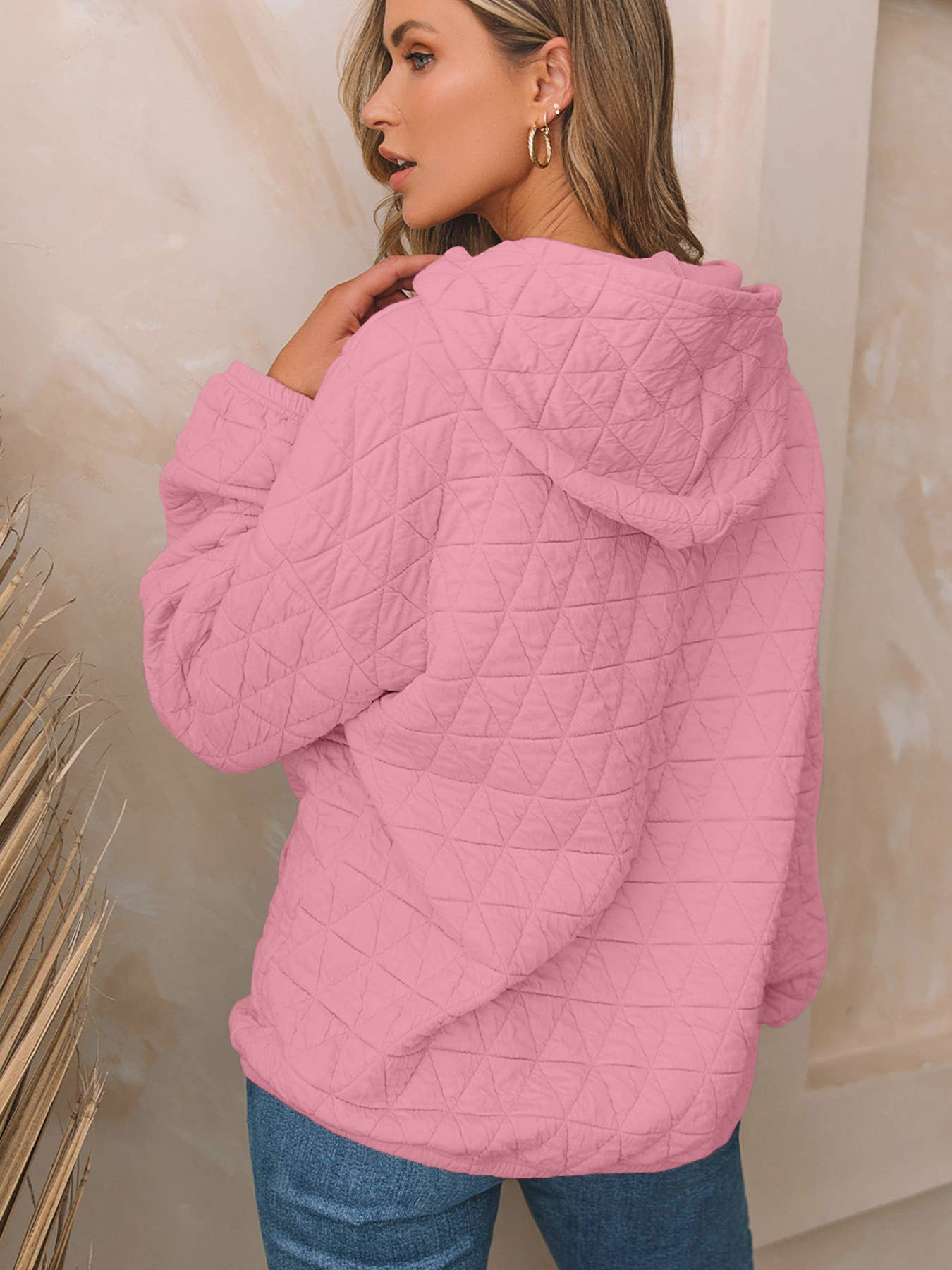 CASUAL STYLE LONG SLEEVE SOLID COLOR HOODIE