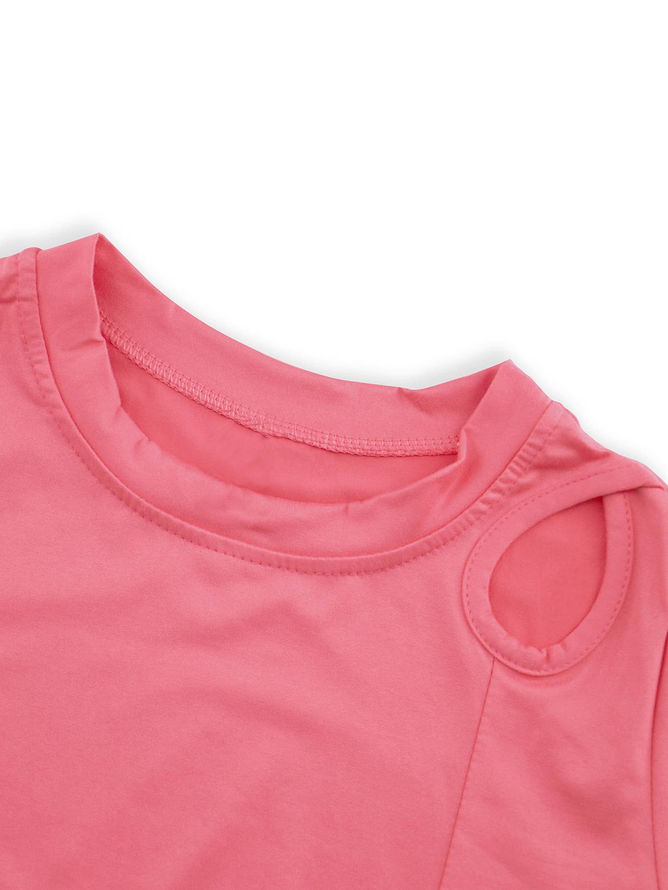 Casual Slim Fit Cropped Knit Solid Color T-Shirt