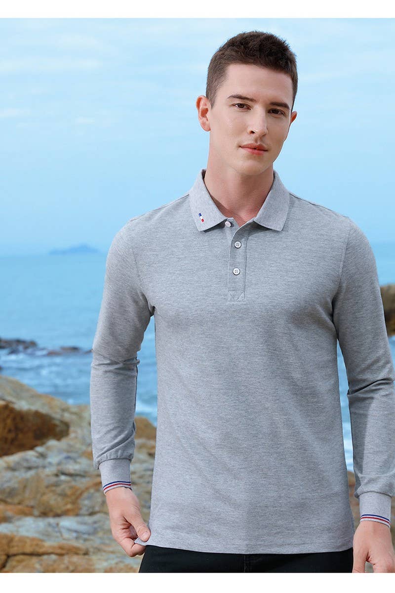 CWTBLL00670_CUSTOM SOLID COLOR LONG SLEEVE POLO SHIRTS